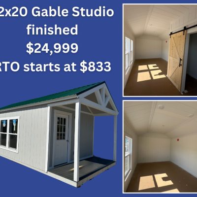12x20 Gable Studio Finished