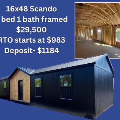 16x48 Scando 2 Bed 1 Bath Framed